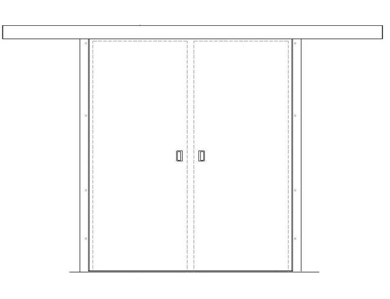 Bedrijfsschuifdeur dubbel BSD14 ALU - 2000x2400mm