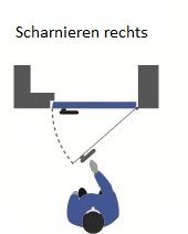 Pendeldeur polyethyleen enkel PEE12 PVC RECHTS - 1000x2400mm