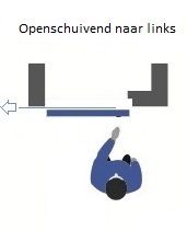 Zware koelschuifdeur ZPE06 ALU LINKS - 900x2400mm