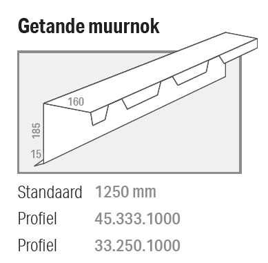 Nok getand (op muur) NCN4 -  L 2140 mm RAL8012