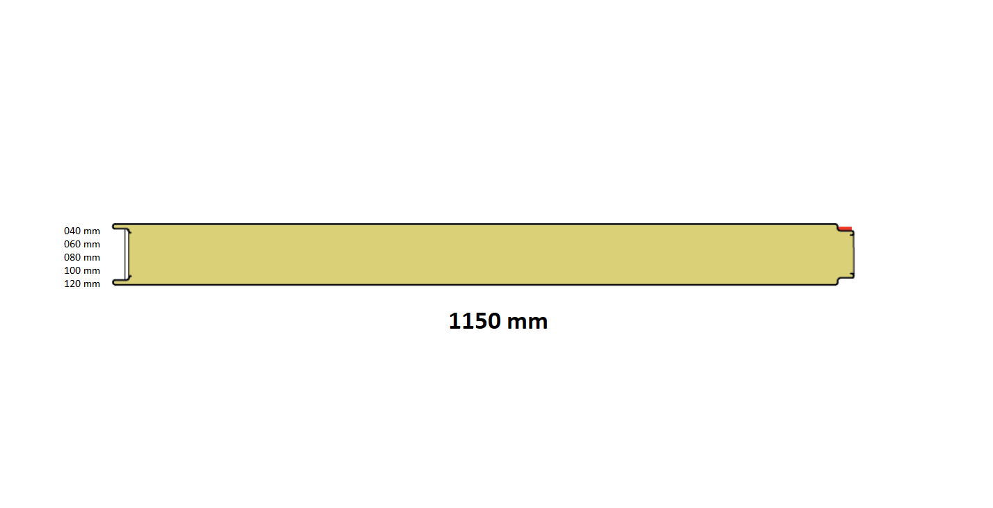 Panneaux sandwich 040 industriele longueur 5000 mm lisse RAL9010/9010 