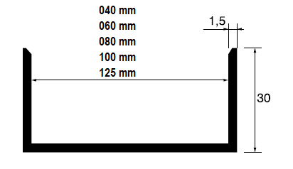 U Profiel assymetrisch PVC