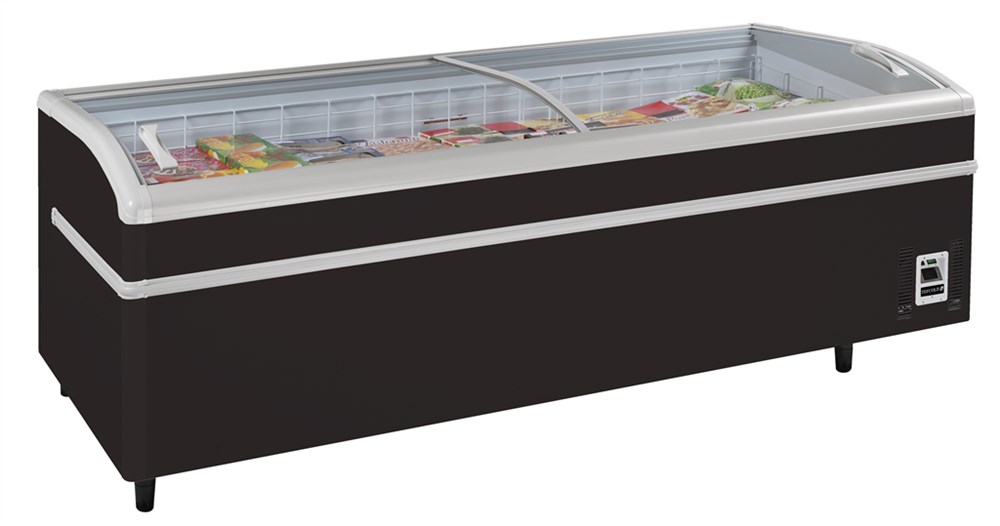 Zwarte supermarktvriezer SHALLOW 250B-F