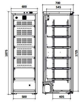 Armoire réfrigérée à vin euroline WCE450 porte vitrée