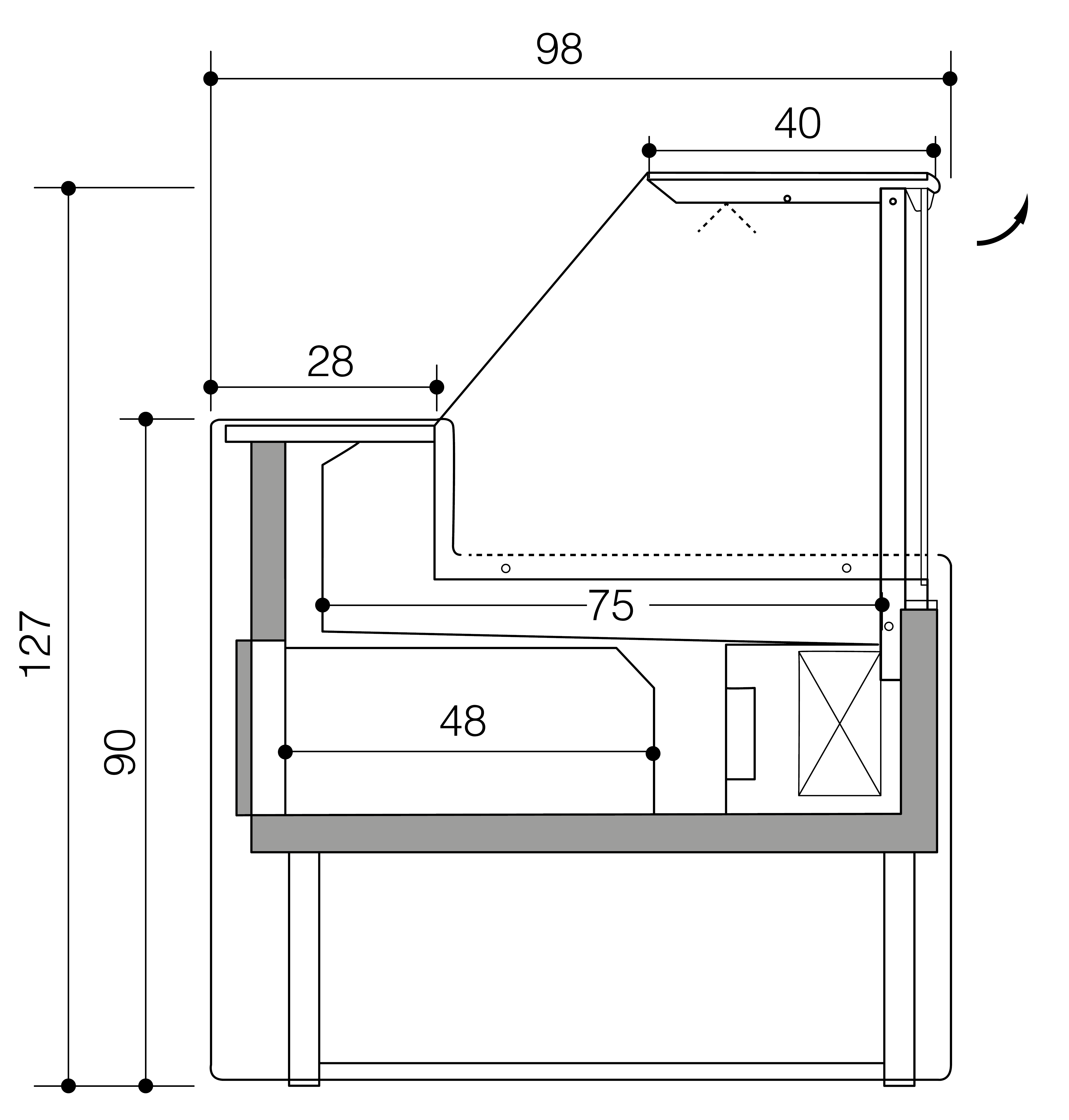 Vitrine réfrigérée MESETAS 1500 ventilé (D2)